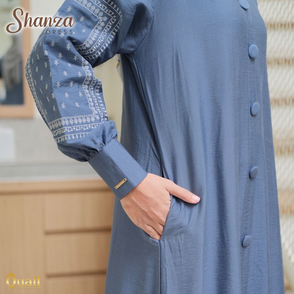 Quail Hijab - Shanza Dress Bordir Gamis Premium Butik | Baju Kondangan-4