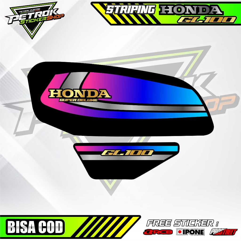 STRIPING VARIASI MOTOR HONDA GL 100 / STICKER LIST MOTOR HONDA GL 100