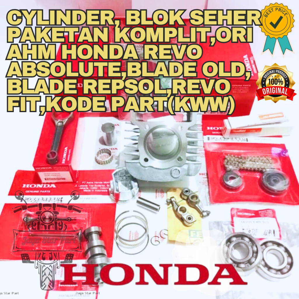 ORI BLOK SEHER  PAKETAN KOMPLIT KWW 6 AITEM,ORI AHM HONDA REVO ABSOLUTE,BLADE OLD, BLADE REPSOL,REVO