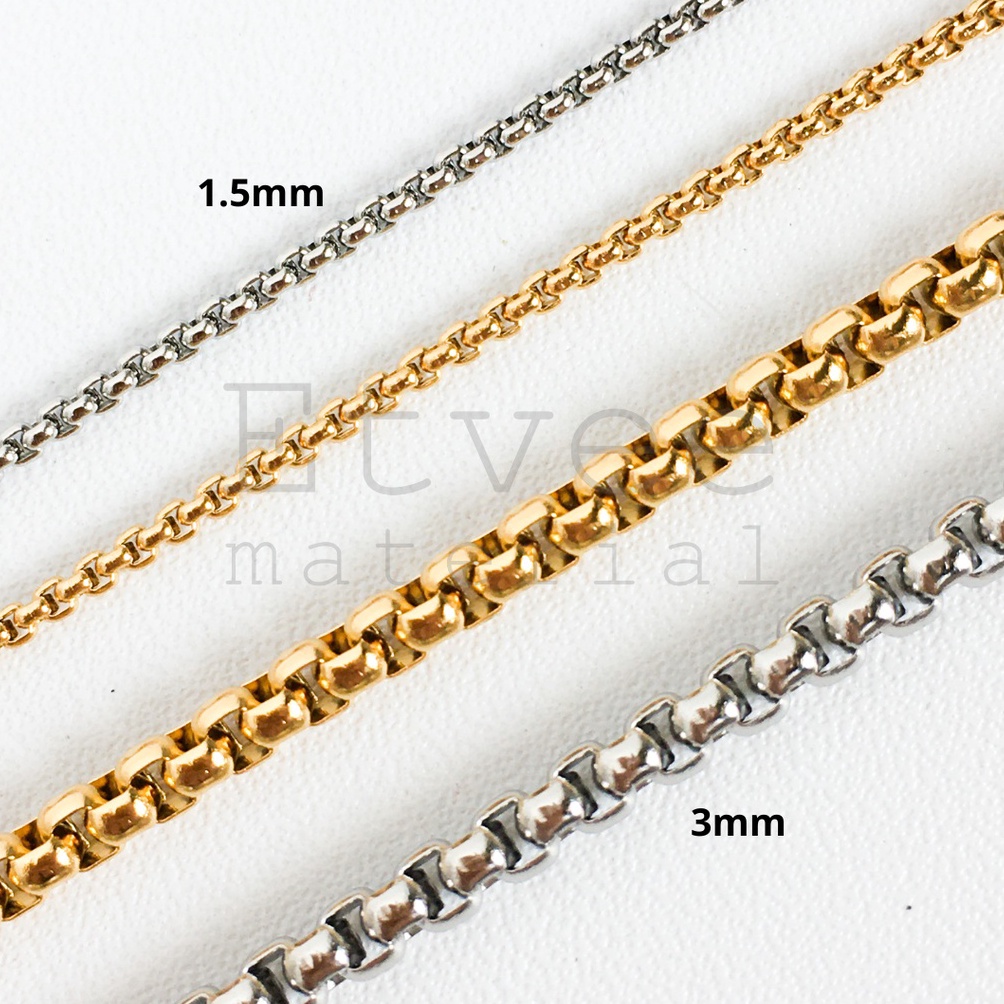 ART L5A METERAN square pearl chain rantai rolo kalung gelang STAINLESS STEEL