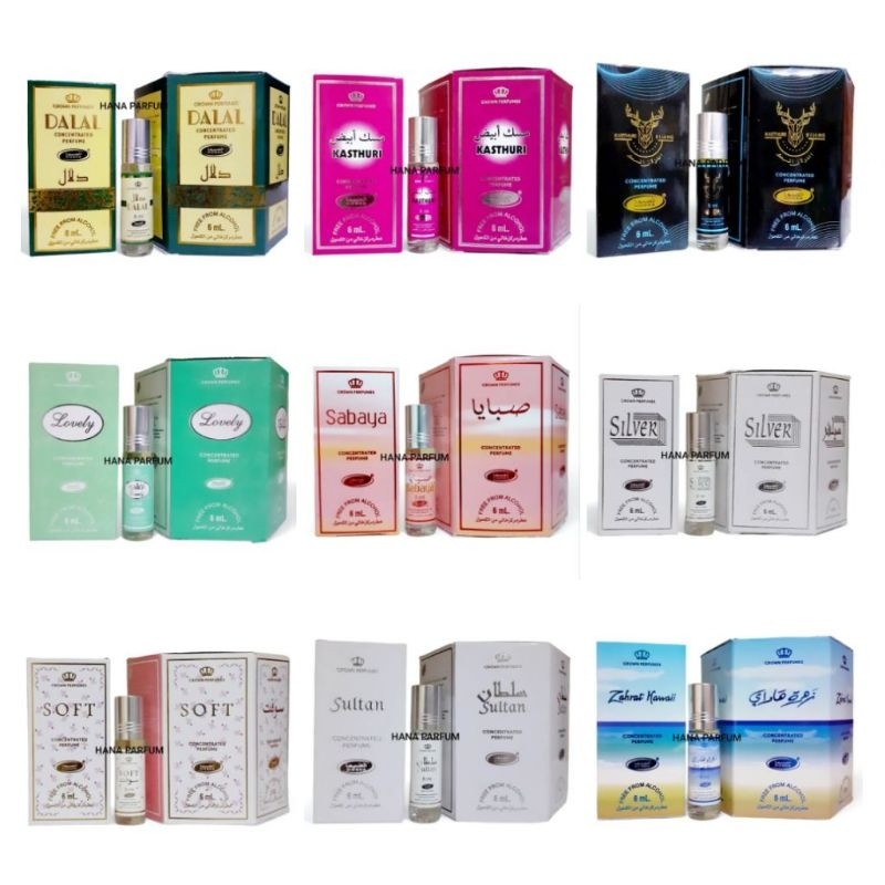 1 Box Isi 6botol Parfum DOBHA 6ml Roll On Aroma Best Seller - Minyak Wangi Perbox Non Alkohol