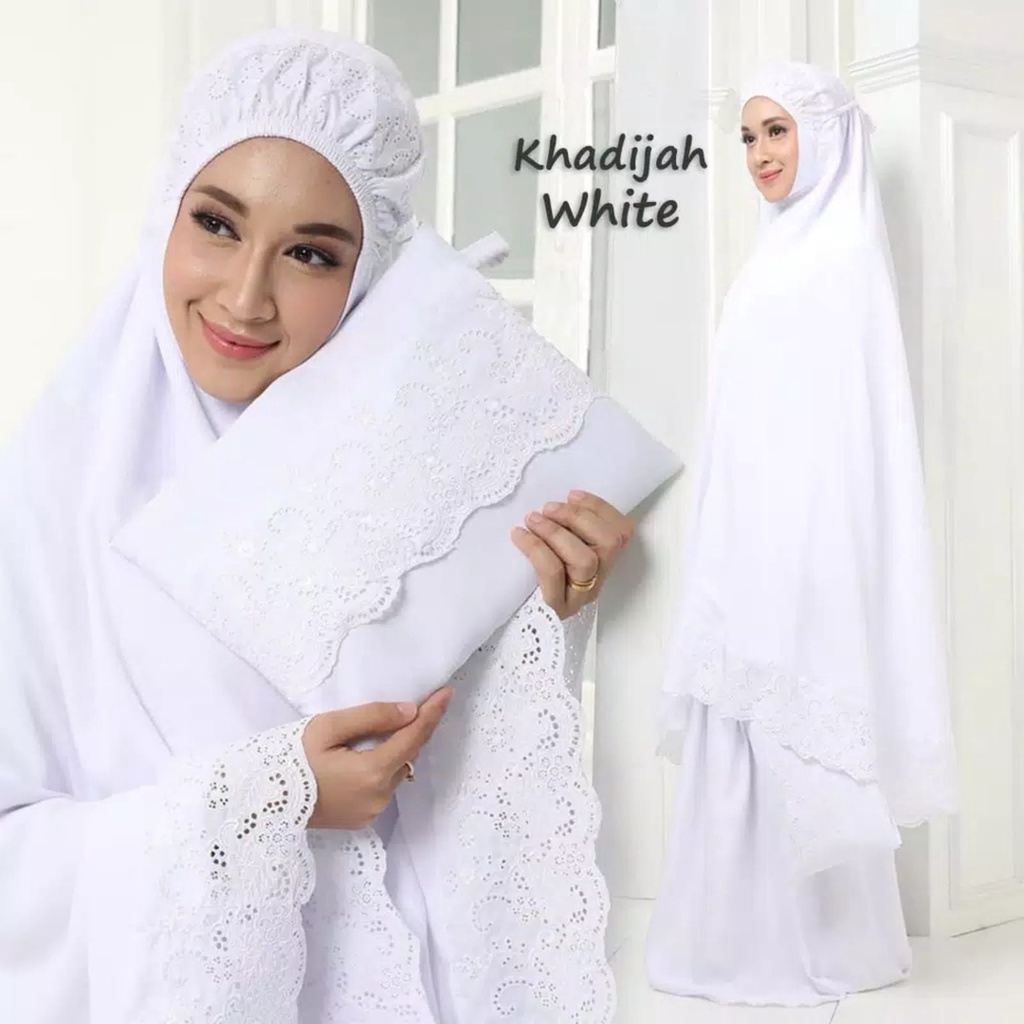 Mukena Dewasa Muslimah Umroh dan Haji Telekung Mewah Murah Katun