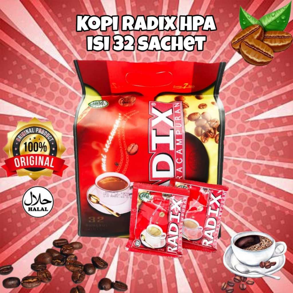 

Kopi Radix HPA 32 Sachet pracampuran Asli Malaysia | Radix Jumbo HPA