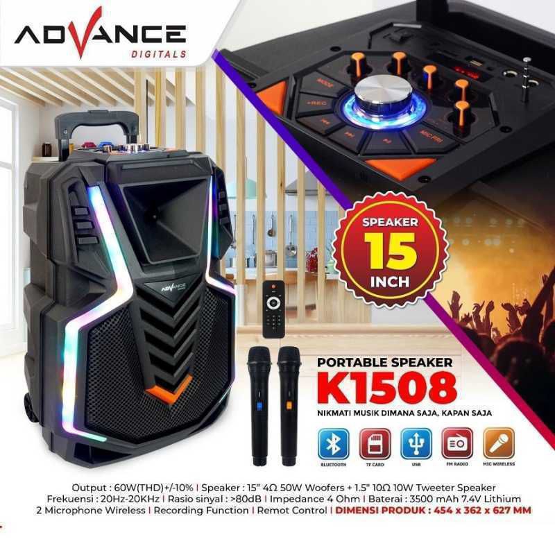 [PROMO] Speaker advance Model K-1508 15" Speaker meeting karaoke 2 mic wireless