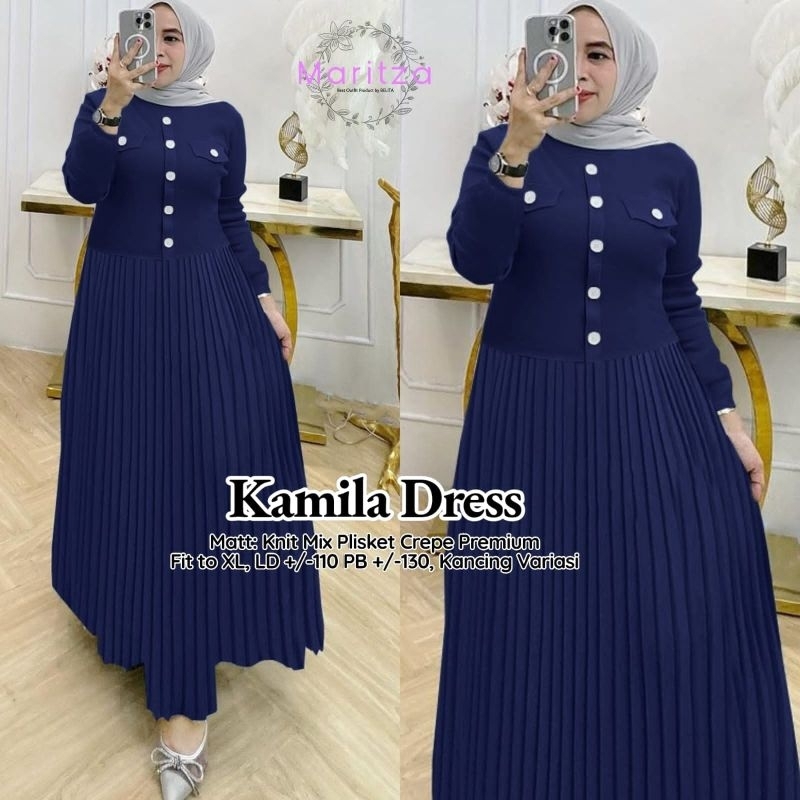 KAMILA DRESS BY MARITZA MAT KNIT MIX PLISKET SIZE JUMBO