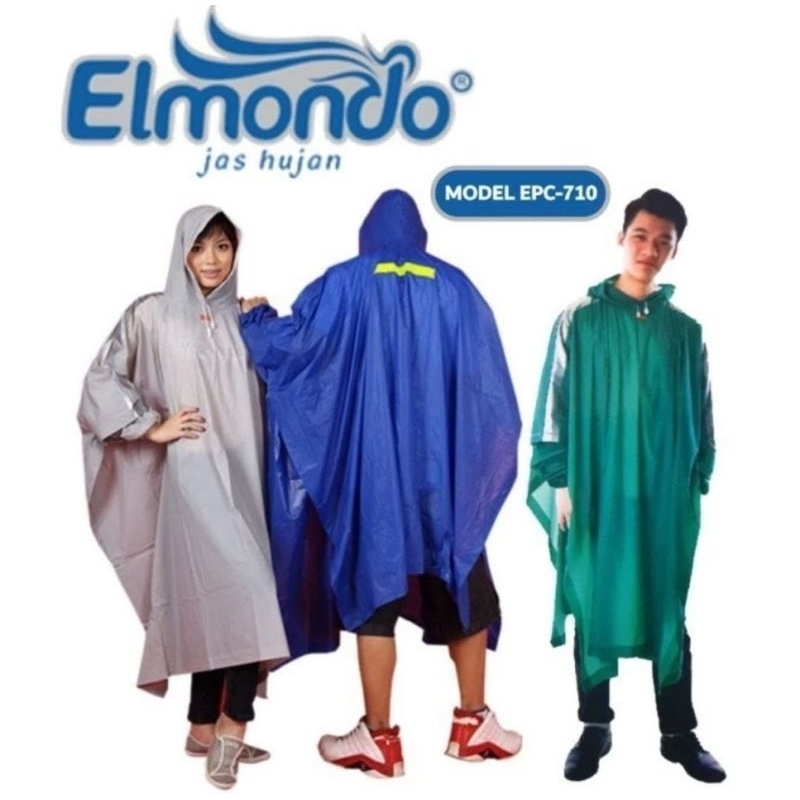 Jas Hujan Ponco Elmondo Mantrol Mantol Mantel Hujan PVC Model Kelelawar Plastik Karet