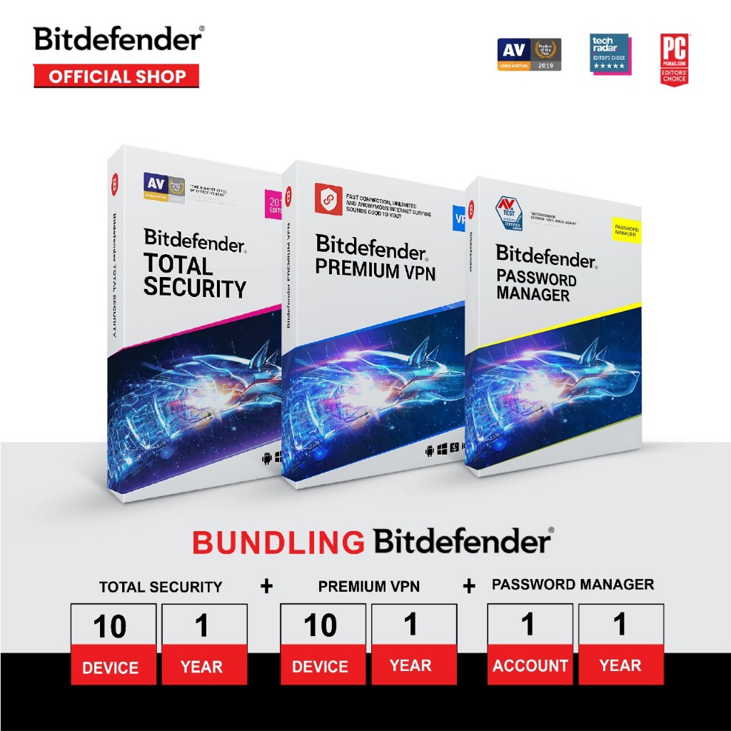 Bundle Bitdefender Total Security + VPN + Password Manager