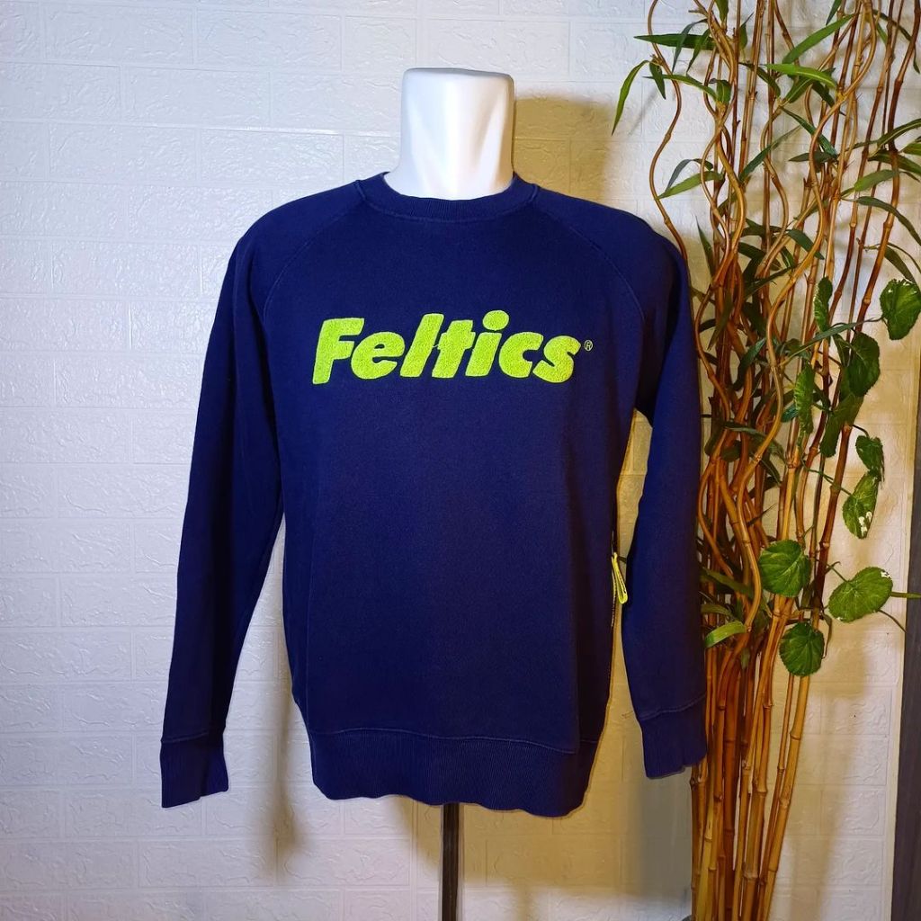 SWEATER CREWNECK FELTICS, BIRU NAVY, SIZE L (SECOND BRANDED) CN0021