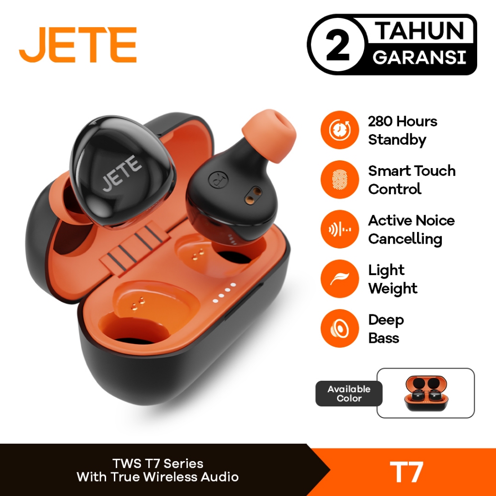 TWS - Headset Bluetooth - Earbuds JETE T7 Superbass Bluetooth 5.1 - Garansi  2 Tahun