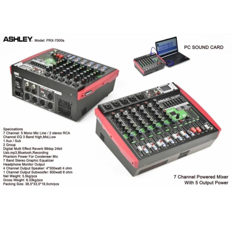 power mixer ashley prx 7000s original ashley