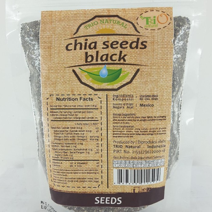 

Trio NATURAL CHIA SEEDS BLACK 250GR