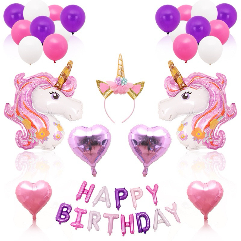Dekorasi Ultah Anak Perempuan / Dekorasi Ultah / Ulang Tahun Unicorn / Balon Unicorn / Dekorasi Pink