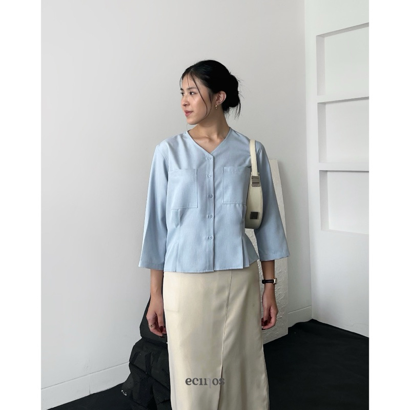 ecinos butter top (ready siap kirim) preloved no cacat preloved butter top long sleeve ecinos kemeja