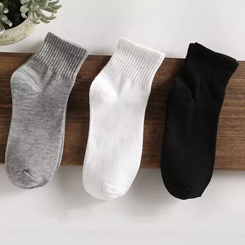 Eltwo, Paket 3 pasang Kaos Kaki Olahraga Tebal, Sport Socks, Pendek Polos, Unisex Dewasa, Termurah