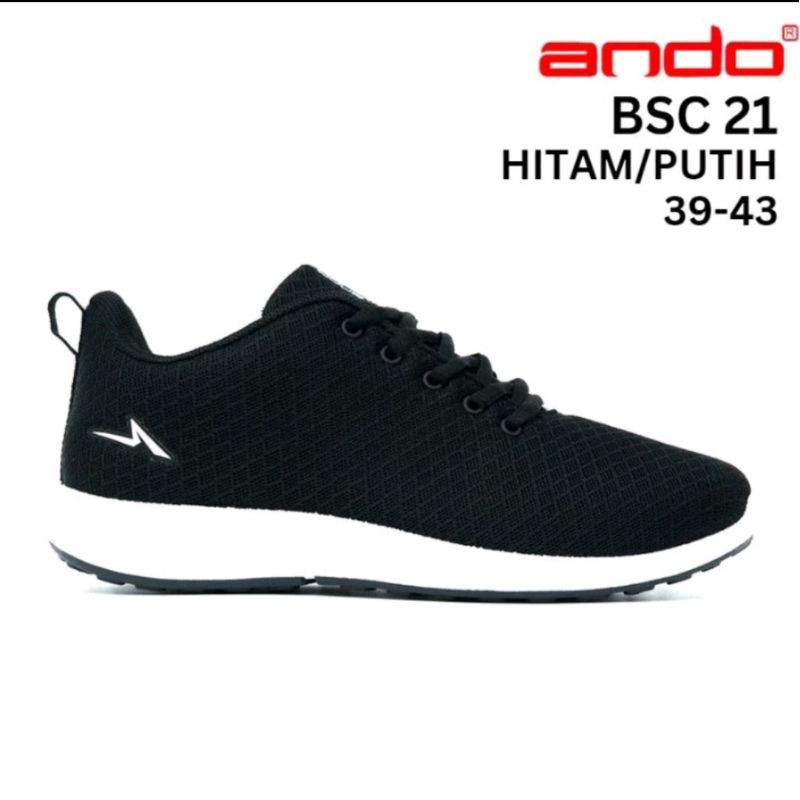 SEPATU SEKOLAH ANDO ANAK SD SMP SMA/SEPATU ANDO HITAM PUTIH HITAM POLOS