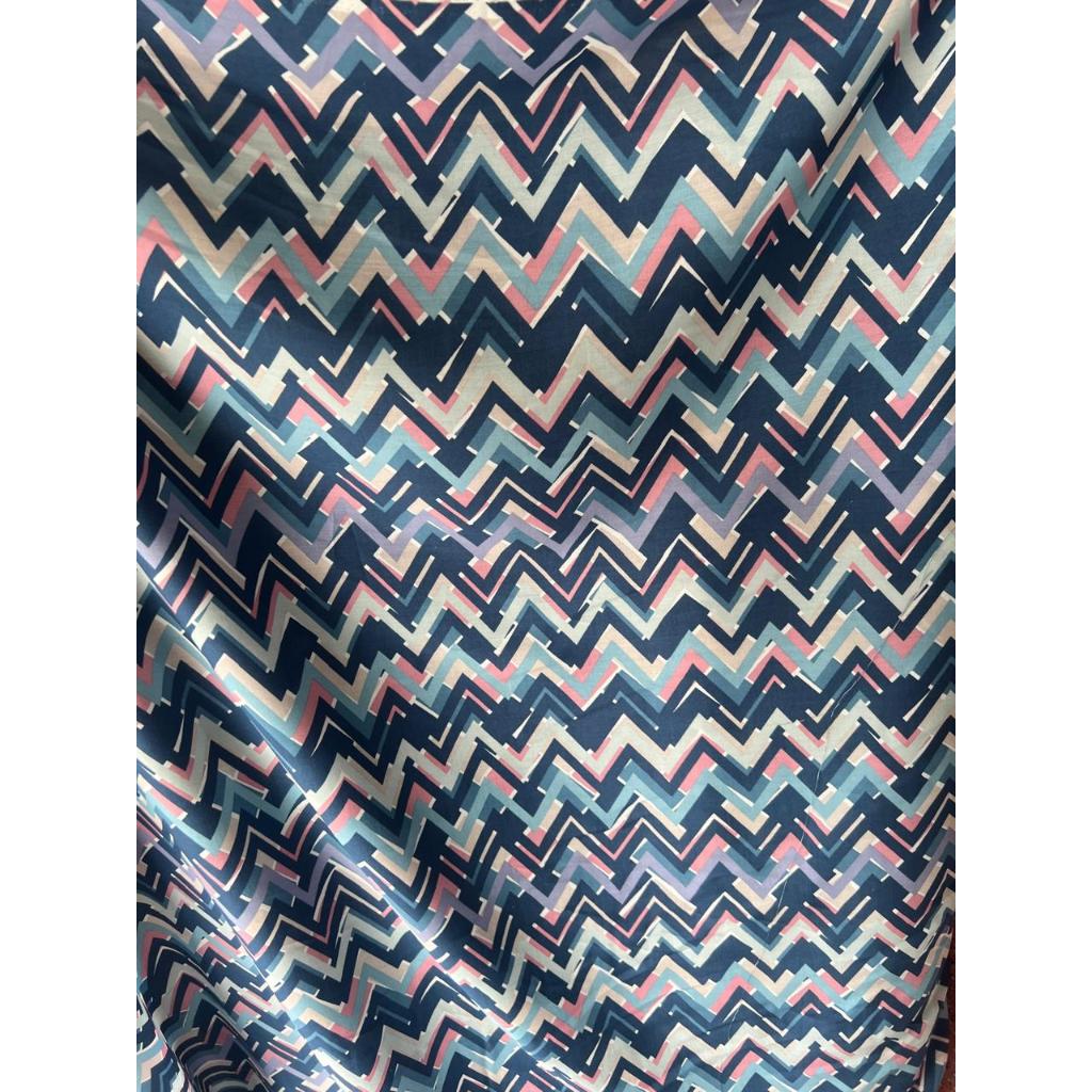 kain katun rayon viscose motif salur abstrak atasan kemeja one set daster gamis terbaru