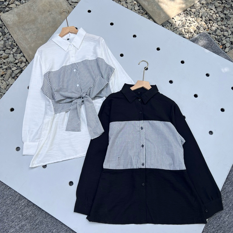 Shanju Shirt Kemeja Atasan Model Kekinian