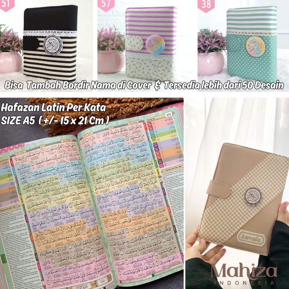 AlQuran Hafazan Per Kata Latin 8 Blok Warna uk sedang A5 Al Qoshbah Rainbow Hafalan Terjemah dengan 