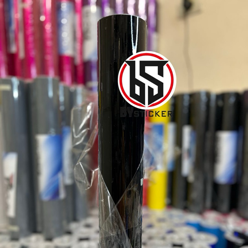 skotlet hitam glossy profix lebar 45 cm panjang 1 meter stiker motor hitam skotlet hitam profix