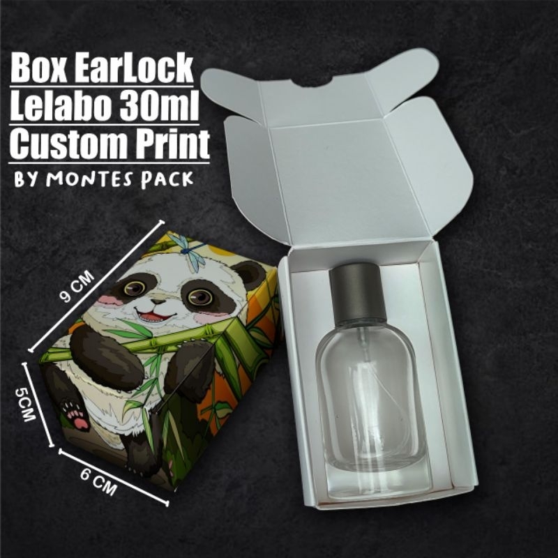 

BOX EARLOCK PRINT CUSTOM | untuk botol Lelabo 30ml | box parfum earlock Custom Printing