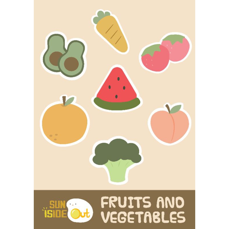 

Sticker Aesthetic Korean Buah & Sayur A6 Kiss Cut Per Lembar