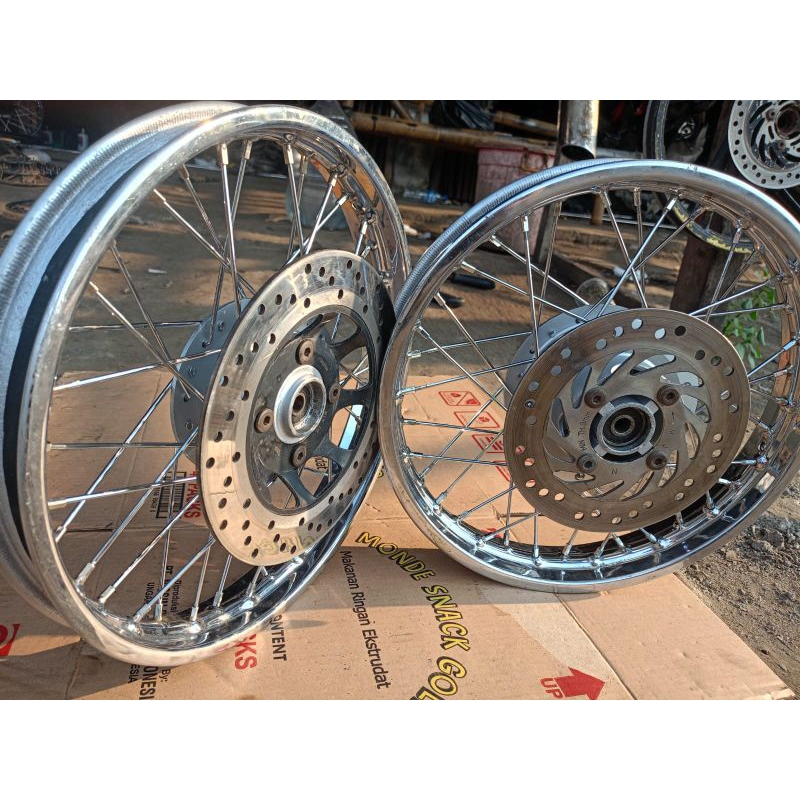 velg jari-jari Ring'14 fullset Honda Supra x 125 Blade new Repsol PNP Sonic dobel Dist Cakram ( raki