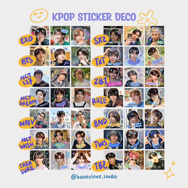 

Kpop Boygroup Sticker Deco 35pcs