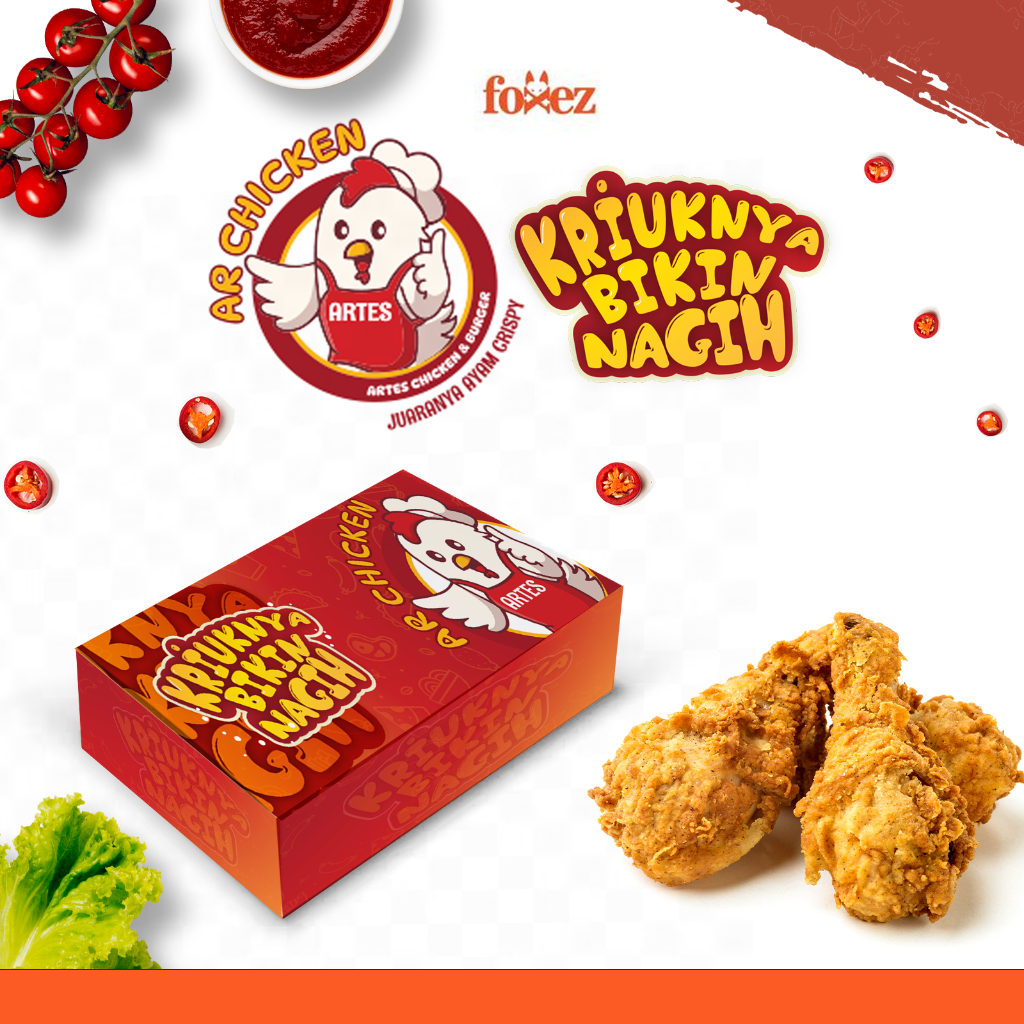 Jasa desain logo brand Fried Chicken, Franchise, Teh dan minuman kekinian | Foxez Studio