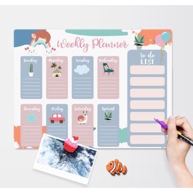 

PAPAN TULIS KULKAS MAGNET White Board Magnetic Meal Planner Memo Notes ART N3O1