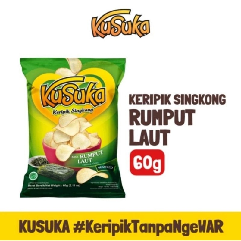 

Kusuka Keripik Singkong Rasa Rumput Laut 60gr