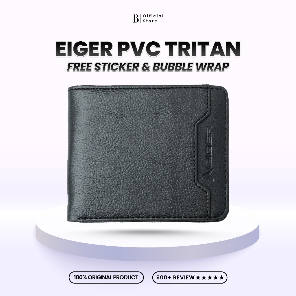 Dompet EIGER D.PVC Tritan Horisontal Hitam - Wallet Lipat Pria Wanita