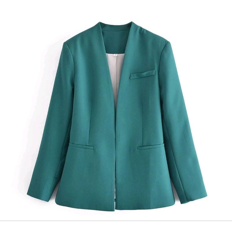 Jas Blazer Wanita Hijau Toska Terbaru Termurah /Blazer wanita/Jas Blazer wanita Stylish Kekinian