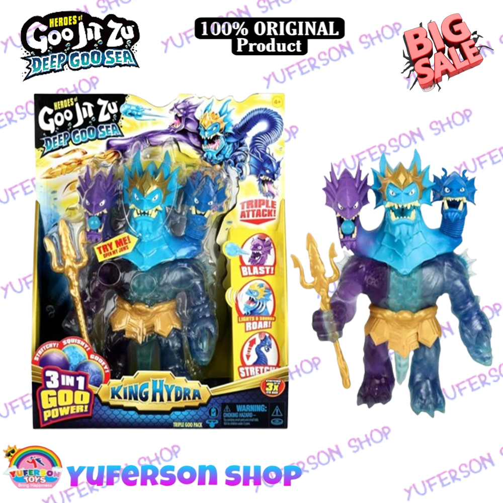 Heroes of Goo Jit Zu Deep Goo Sea King Hydra Figure with Triple Attack 3 in 1 Goo Power