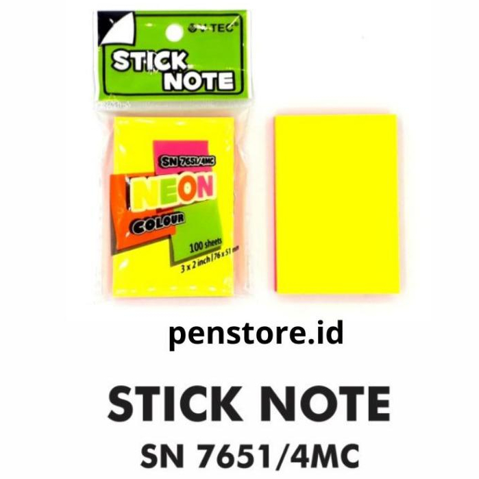 

Post It 76x51 V-tec Tanggung Warna / Sticky Notes SN 7651 isi 100 lembar