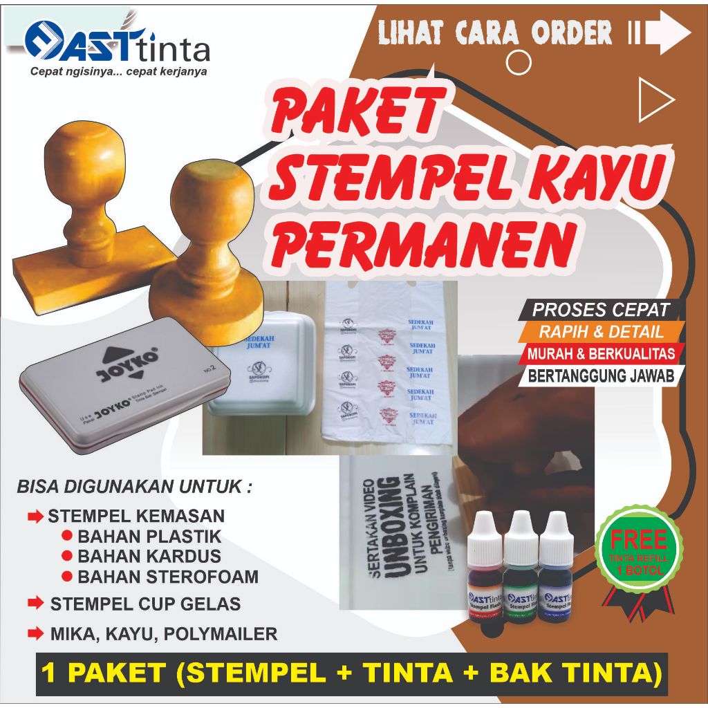 

Stempel Kayu Custom Permanen Waterproff, Stempel Plastik, Stempel sterofoam, Stempel Kemasan