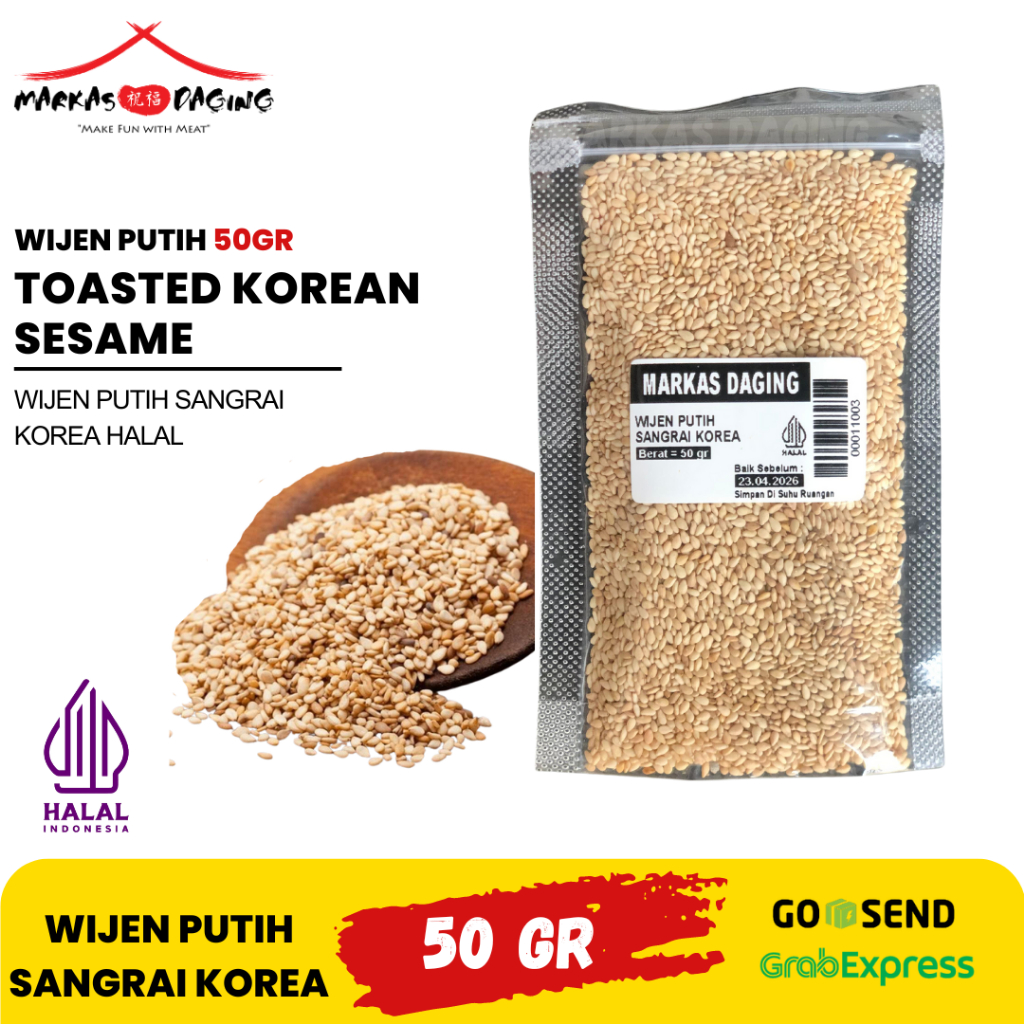 

Wijen Putih Sangrai Korea Halal 50gr II Biji Wijen Panggang