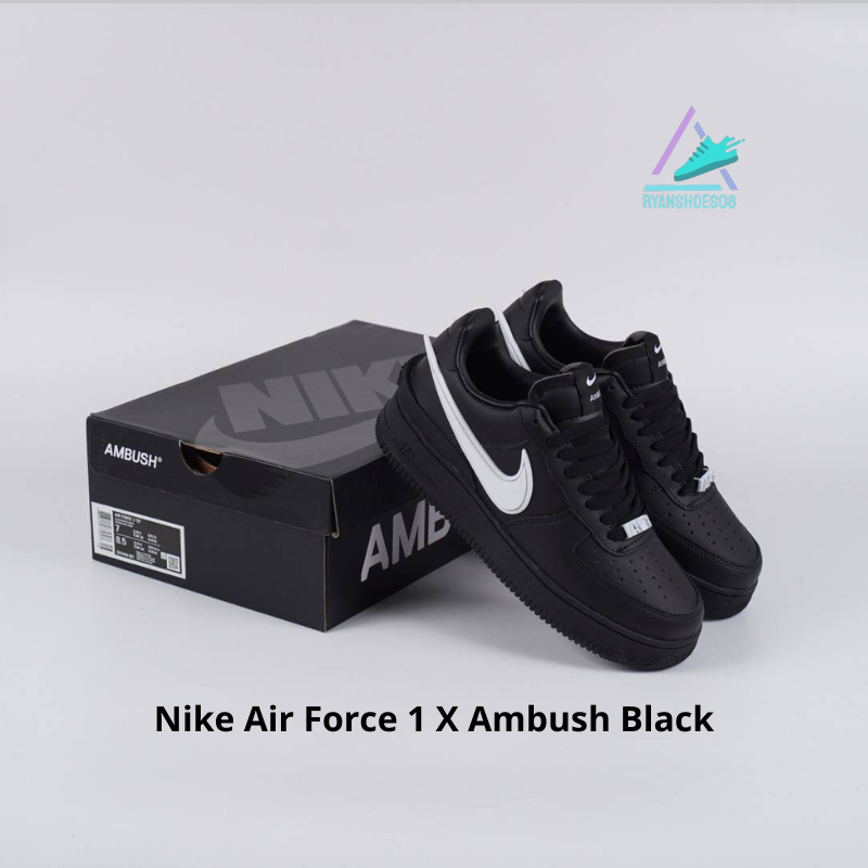 SEPATU PRIA NIKE | SEPATU NIKE AIR FORCE 1 X AMBUSH BLACK 100% SNEAKERS BNIB