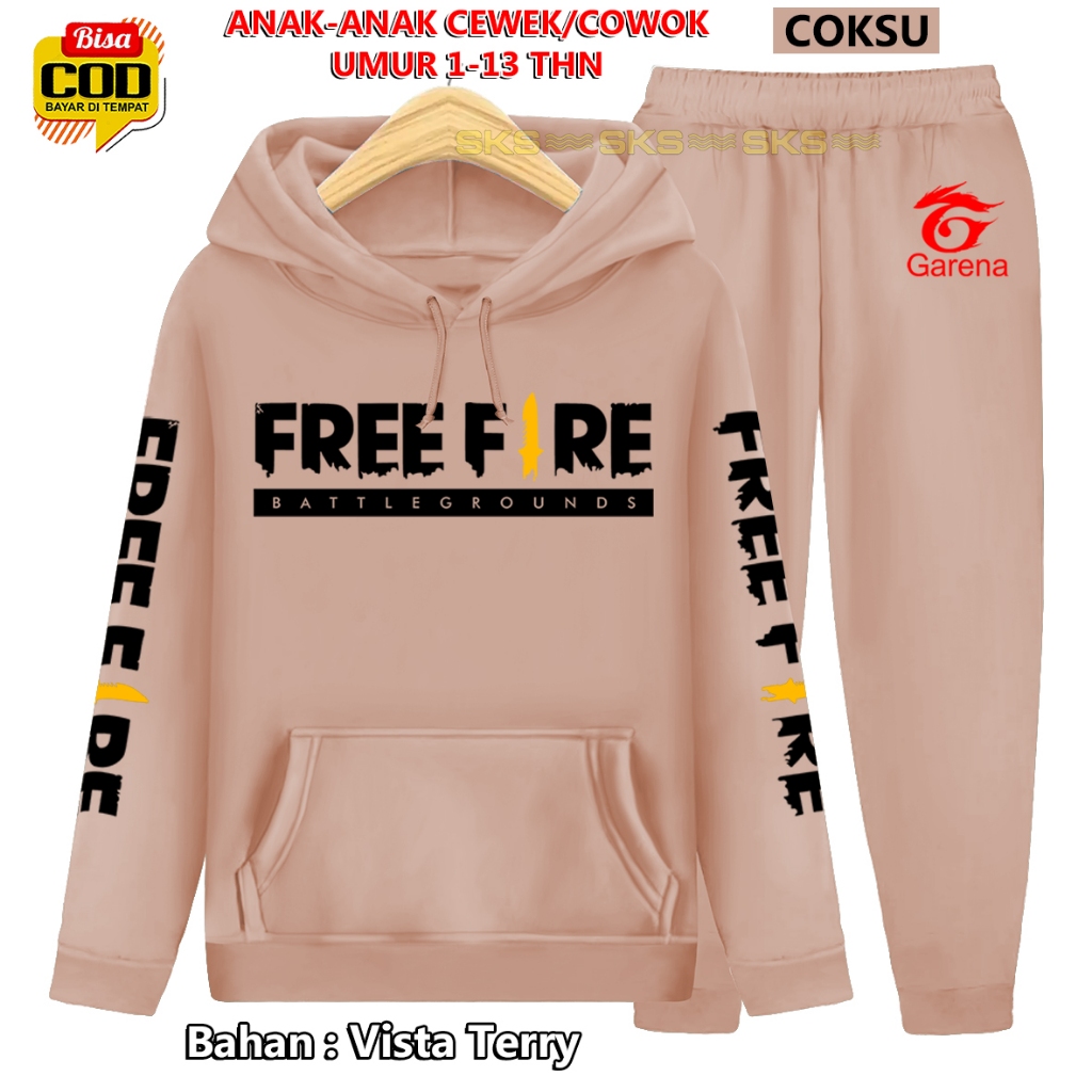 Setelan Anak FF sweater Hoodie Suiter Topi,SR 00054 Setelan Olahraga Anak Cowo Cewe Sportswear