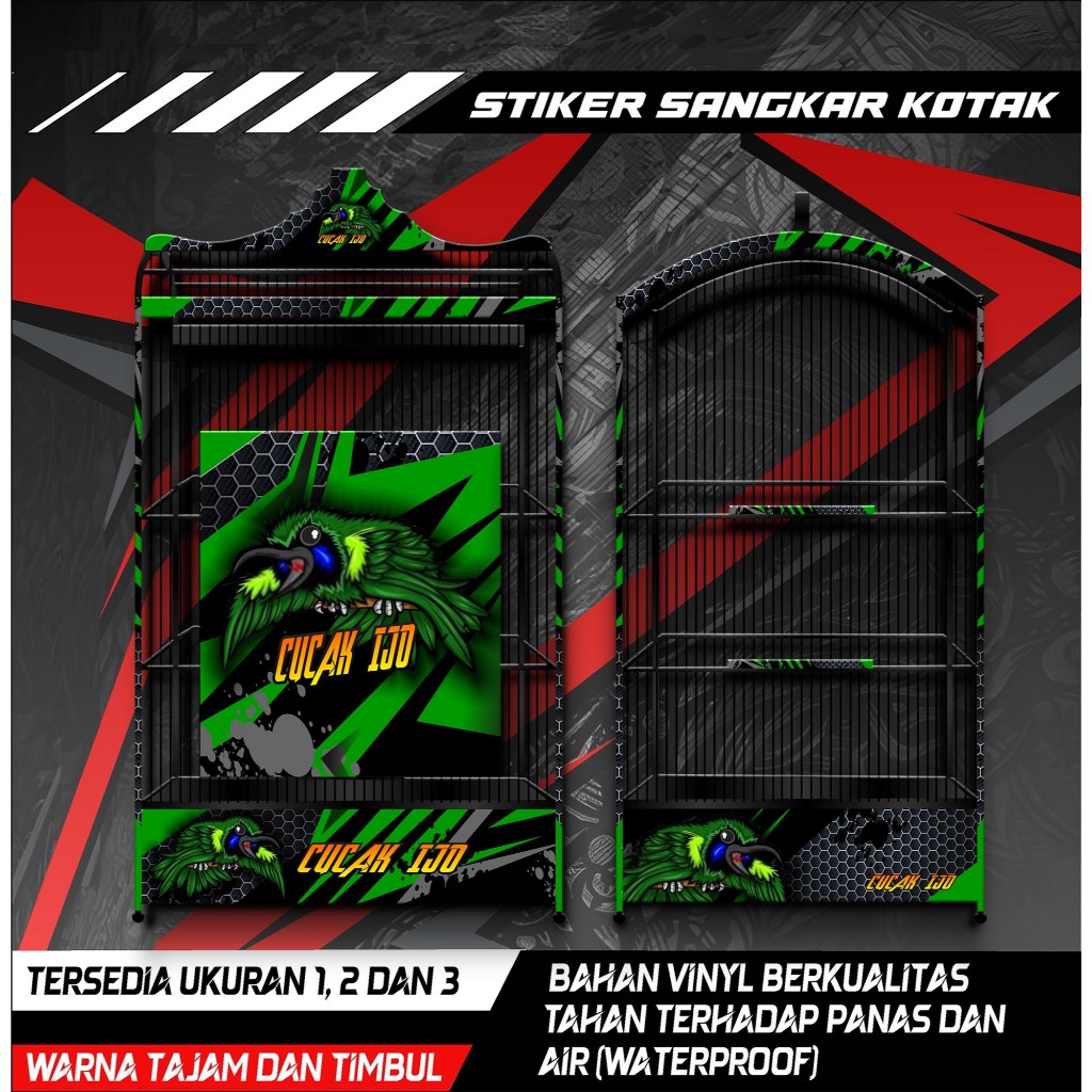 

Stiker Decal Sangkar Burung Kotak, Kosan, Koper, Desain Cucak Ijo, Stiker Murah, Anti Air, COD