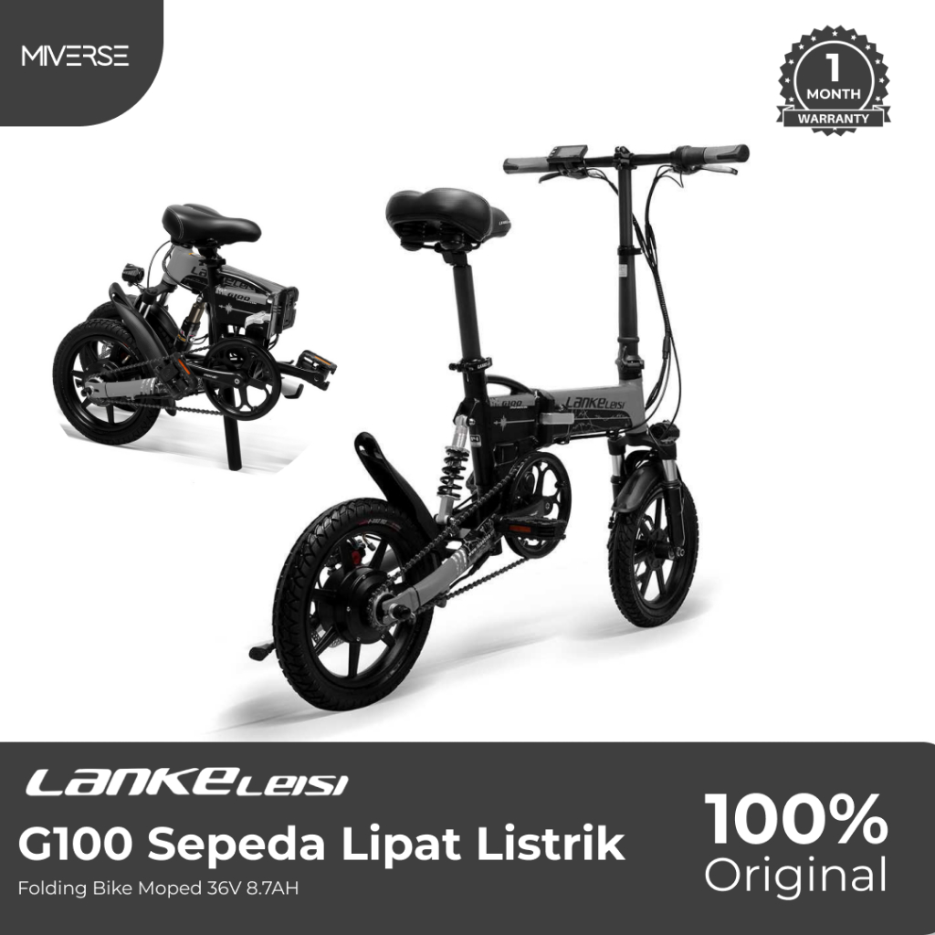 Lankeleisi G100 Sepeda Listrik Lipat Folding Bike Moped