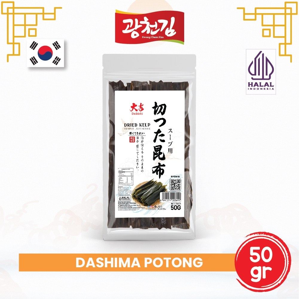 

Kombu / Konbu / Dashima Potong/ Kelp Dashi / Rumput Laut Kaldu / Kuah Ramen / Dry Seaweed Dashi / Kuah Miso 50 gram