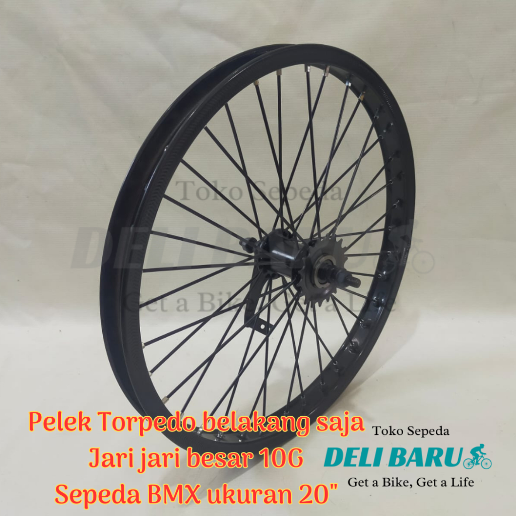 Pelek TORPEDO jari besar 10G ukuran 20 murni Velg besi hub belakang saja TERPEDO sepeda BMX