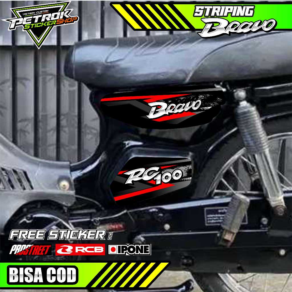 STRIPING VARIASI MOTOR BRAVO RC 100 / STIKER LIST SUZUKI BRAVO RC 100
