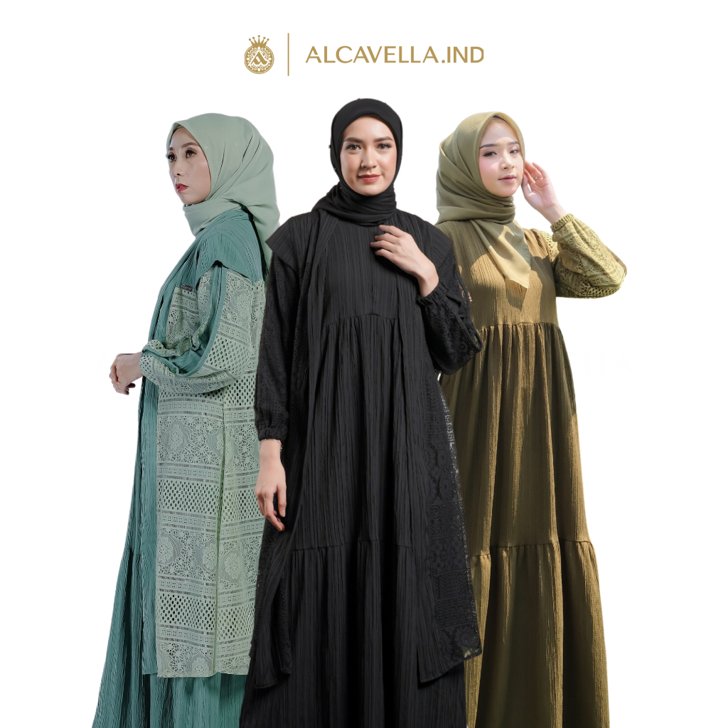 ALCV   Gamis Premium  Gamis Mewah  Dress Premium  Dress Mewah  Abaya Premium  ALCAVELLA  ZARIFA DRES
