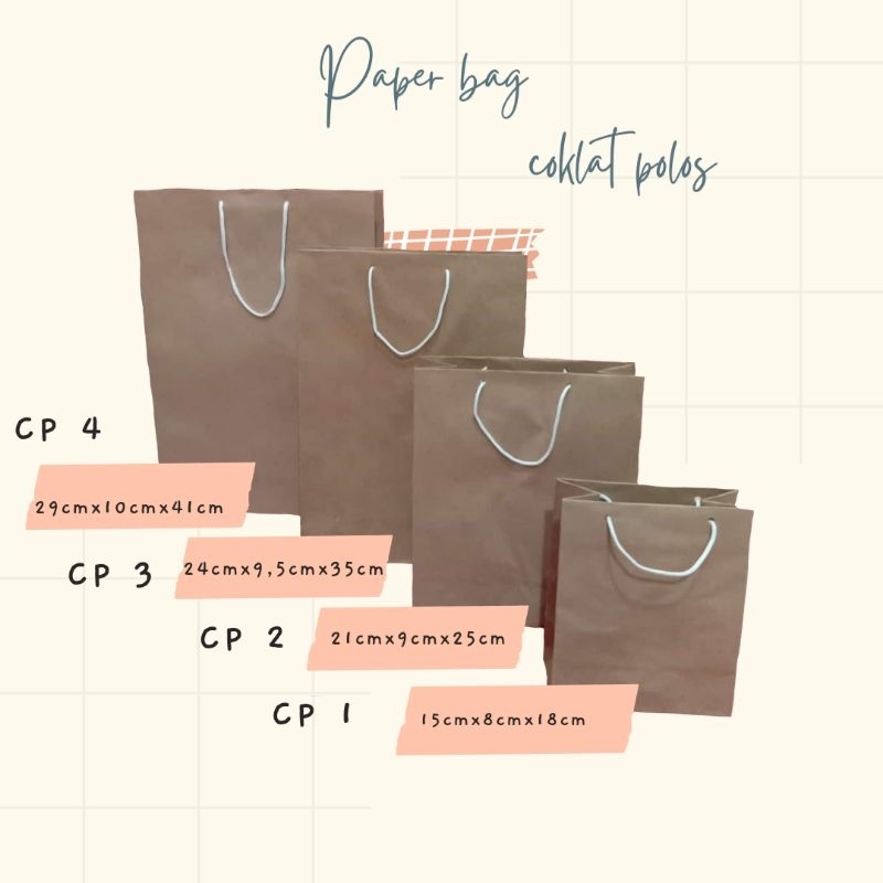 

[1 pcs] Paper bag coklat polos