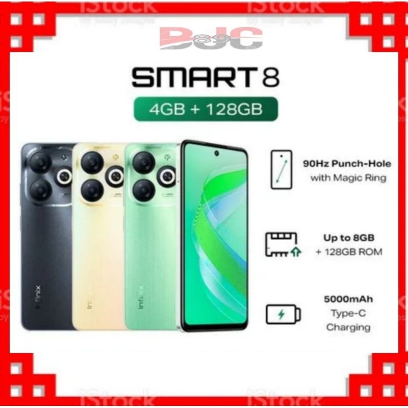 INFINIX SMART 8 RAM 4+64GB | 4+128G GARANSI RESMI