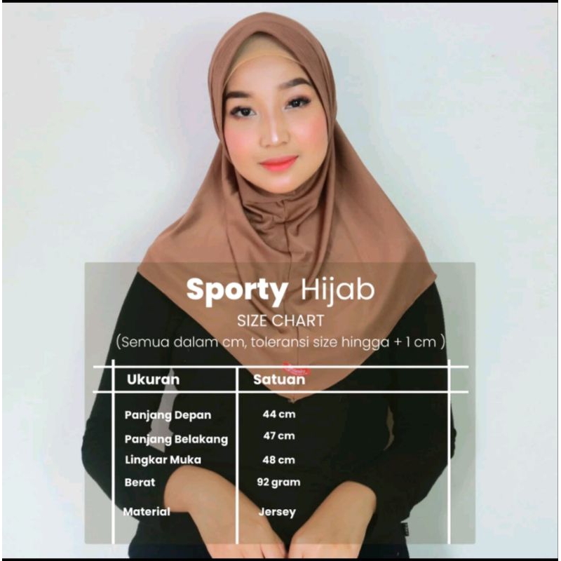 SHAMIRA HIJAB SPORTY BAHAN JERSEY
