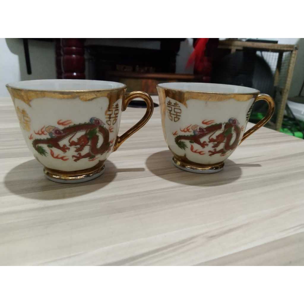 Cangkir Naga Keramik Kuno Jadul Antik