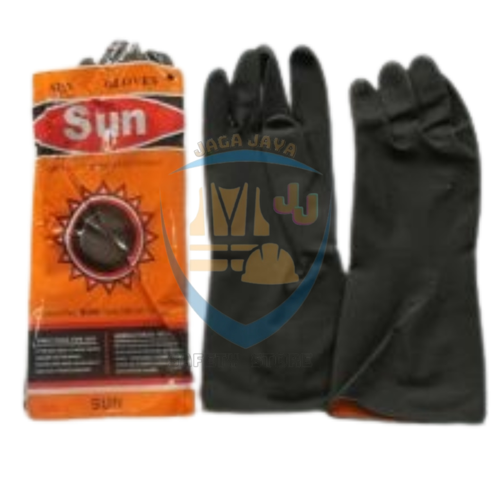 Sarung Tangan Latex Hitam/ Sarung Tangan Sun/ Sarung Tangan Karet/ Sarung Tangan Kimia/ Sarung Tanga