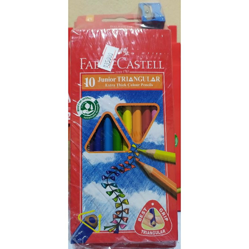 

pensil warna fabercastel triangular+sharpener